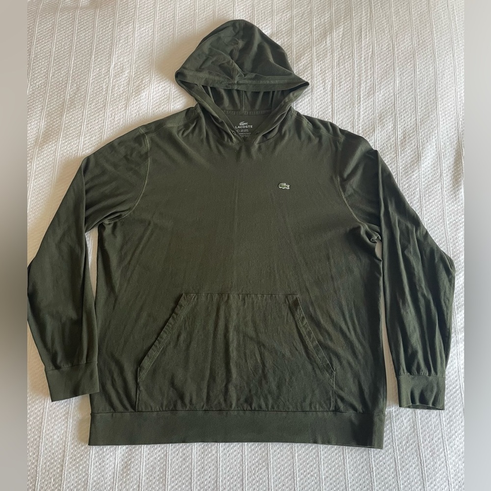 LACOSTE Men’s Long Sleeve T-Shirt Hoodie, Army Green